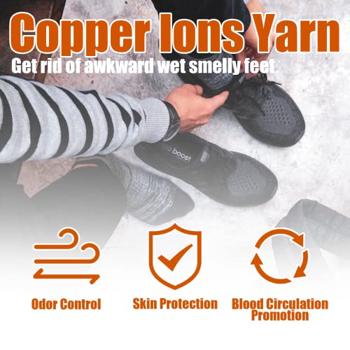 Copper Ion Infused Cushioned Ankle Tab Socks Running Compression Arch Support Athletic Low Cut Socks (Black/Red-5 Pairs) #TOP4