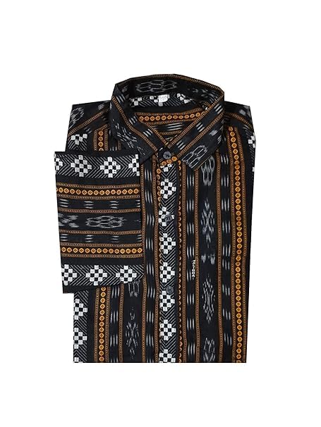 Image of Odisha Handloom 100% Pure Cotton unstitched Sambalpuri Pasapali Shirt fabric for Men /Boys Odisha Traditional kurta Soft & Breathable Natural Cotton fabric