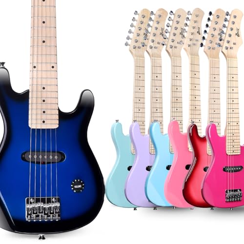 winzz egm100 30 inches real kids electric guitar with beginner kit right handed blueburst