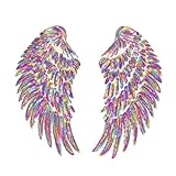 Xvbhaq 1 Paar Engelsflügelm, Pailletten Aufnäher, Glitzer Flügel für Aufnähen, Aufbügeln Kleidung, Applique, Rucksack, Reparatur, Basteln, Dekoration