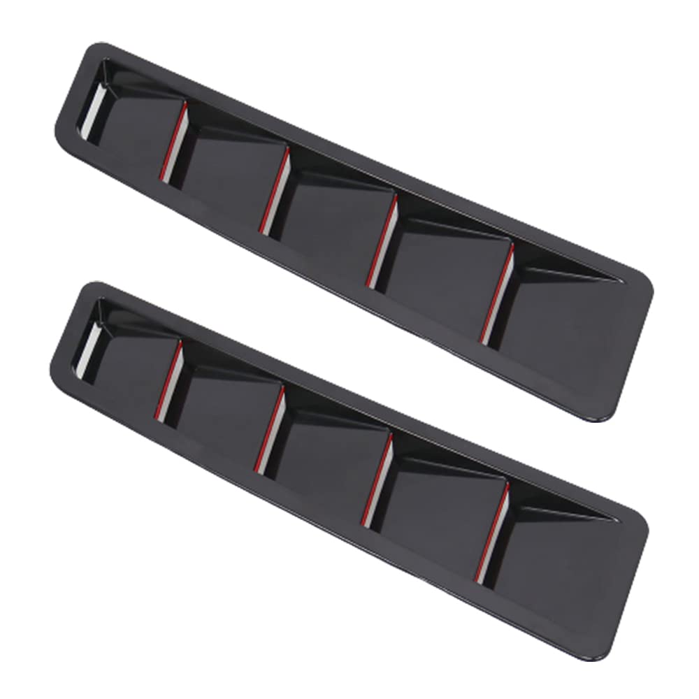 Riloer Car Air Flow Intake Cover Self-Adhesive Hoods Vents Bonnet Cover, Compatible with Most Vehicles, Black, 2 PCS