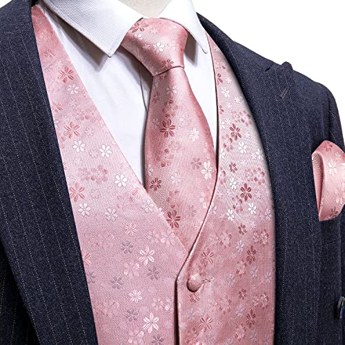 Image of Barry.Wang Men's Suit Vest Formal /Leisure Paisley Jacquard Silk Tie Pocket Square Waistcoat Set Wedding 5PCS