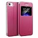 Produktbild doupi FlipCase für iPhone 6 / 6S (4,7 Zoll), Deluxe Schutzhülle mit Sichtfenster Magnet Verschluss Klappbar Book Style Aufstellbar Ständer, rot pink