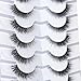 Pooplunch False Eyelashes Cat Eye Look Natural Short Lashes Wispy Clear Band Extension Volume Fake Eyelashes Faux Mink Strip Lashes 7 Pairs Pack