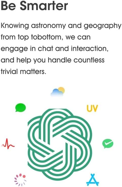 Abstract green knot-like logo representing AI or ChatGPT with various small icons around it