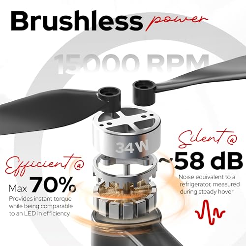 Image of F198 Brushless Motor Drone with Dual Battery, Dual Camera, Position Hold & Stunt Flip | Camera Drone for Beginners. Kids & Adults | Remote control drone quadcopter