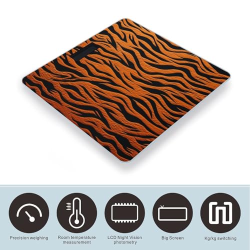 Báscula de baño digital con diseño naranja Tiger Stripes miniatura 3