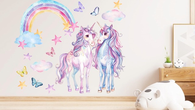 Vinilos Decorativos Mfault Unicorn Arcoíris para Pared miniatura 7
