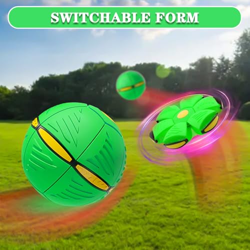 UNIHOC Haustier Frisbee Ball, Outdoor Spielzeug Hund, Flying Saucer Ball für Hunde, Interaktives Hund Spielzeug Frisbee für Hundetraining, Werfen, Fangen, Grün