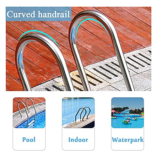 Baranda para piscina de acero inoxidable con 3 peldaños antideslizantes miniatura 4