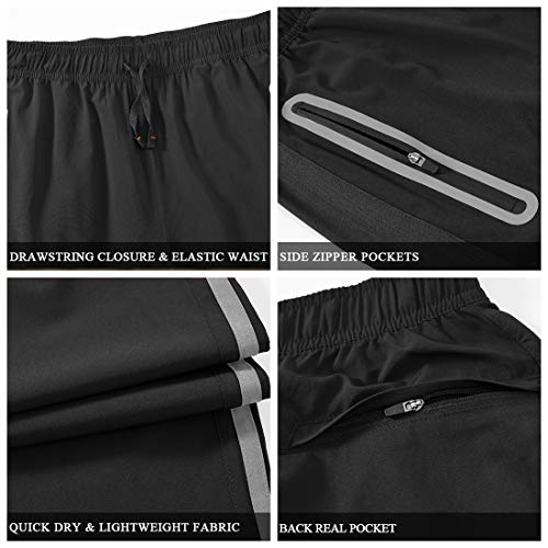 Tbmpoy Men's Outdoor Hiking Pants Quick Dry Lightweight Mountain Running Active Jogger Pants Zipper Pockets Black Xxl #TOP2