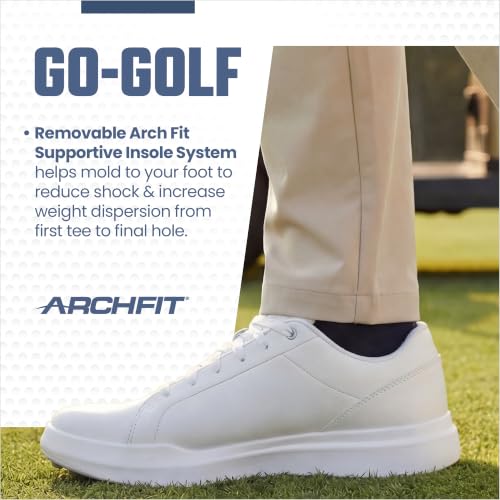 Image of Skechers Men's Drive 6 Arch Fit Golf Shoe | Golf, Waterproof, Relaxed Fit, Arch Fit, Goodyear Rubber Outsole; Leather
