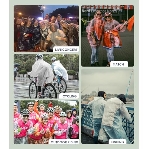 ANYOO Disposable Rain Poncho for Adults Waterproof Emergency Raincoat Lightweight Packable for Outdoor Events Hiking & Travel 7