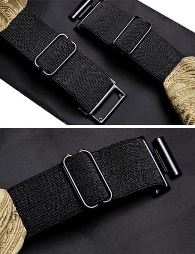 Image of YOHOWA Men Cummerbund Bow Tie Set Silk Paisley Formal Pre-Tied Bowtie Pocket Square Cufflinks Wedding Party Prom