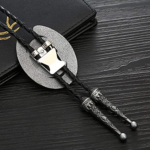 Image of HUABOLA CALYN Bolo Tie for Men- Western Cowboy Native American Golden Horse Bolo Tie