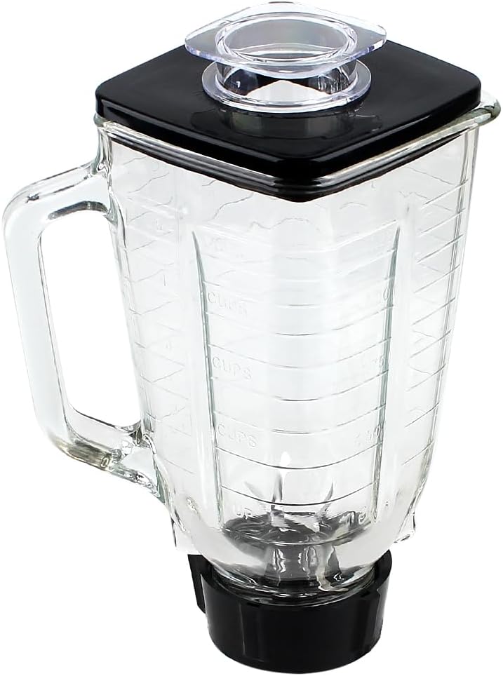 Replacement parts 5-Cup Square Glass Jar with blade Assembly,Compatible with Oster Blenders