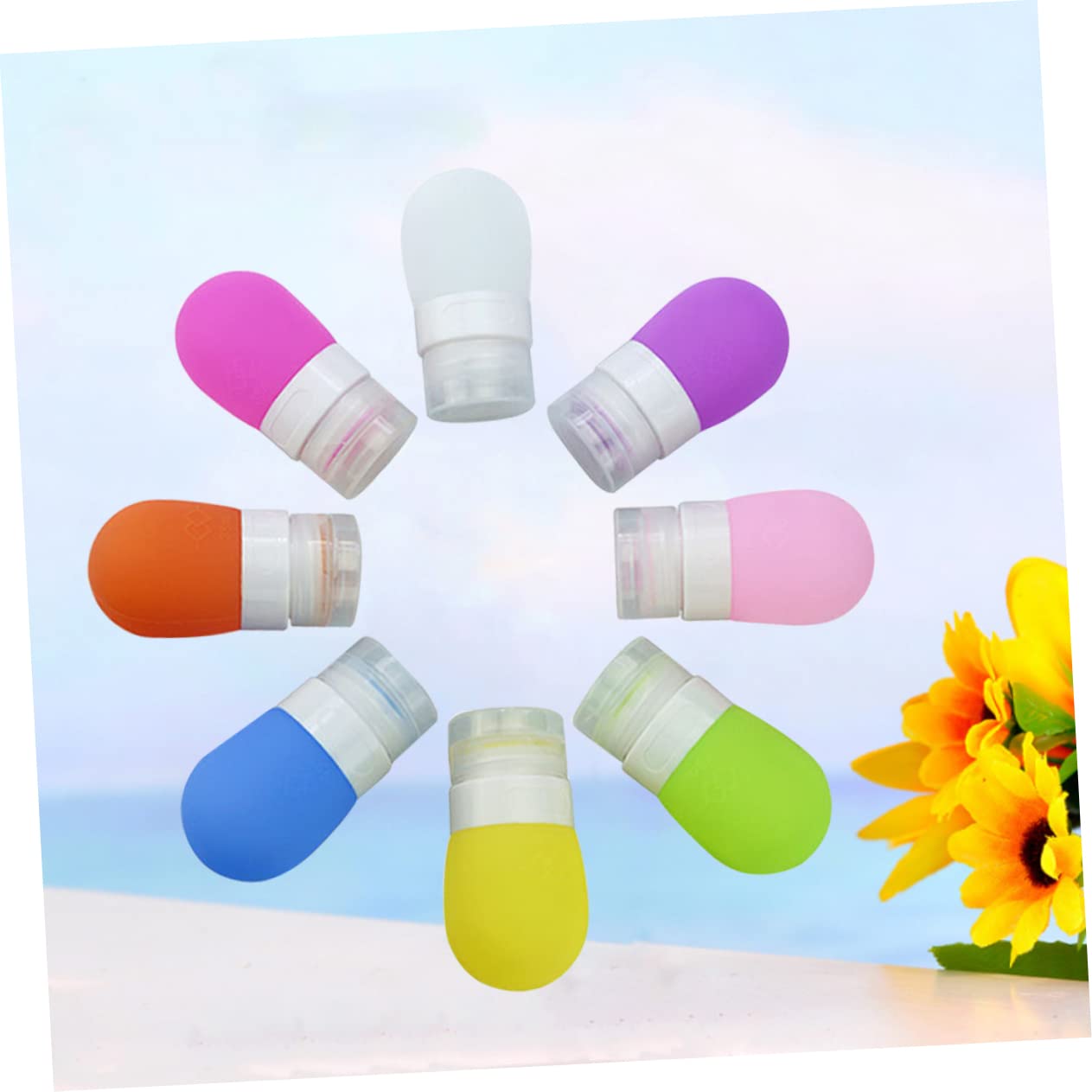 MAGICLULU 2 Set di Flaconi in Silicone Riutilizzabili Dispenser per Gel Contenitori a Tenuta Stagna per Articoli da Toeletta Flaconi per Shampoo Barattoli per Lozione 8 Pezzi*2