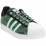 adidas Originals Men's Superstar Glow-in-the-Dark Shoes,Black/Shock Mint/White,11 M US