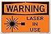 Vestil SI-W-44-D-AC-130 LASER IN USE Warning Sign, Aluminum Composite, 0.130" Overall Size, 18.5" W x 12.5" H