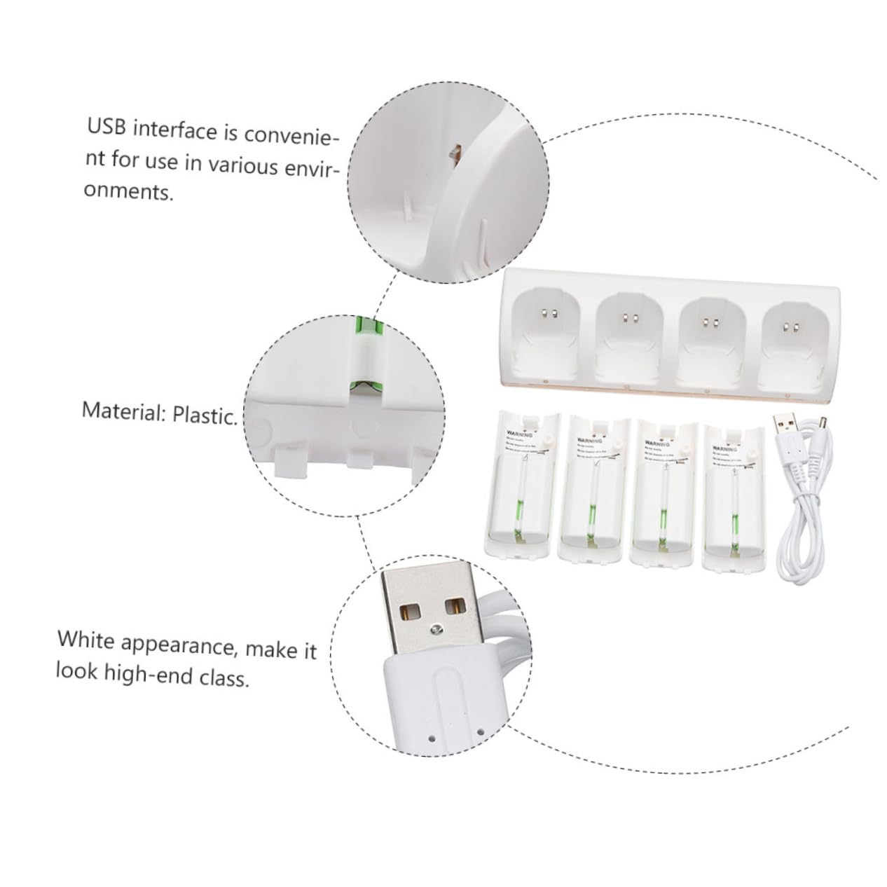 Adattatore per Pile Ricaricabili Slot Caricabatteria Intelligente Slot per Ricarica Batteria Realizzato in Materiale Plastico di Qualità Compatto e Facile da Trasportare