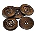 HOUSWEETY 20PCs Dark Coffee 4 Holes Round Wood Sewing Buttons 35mm(1 3/8