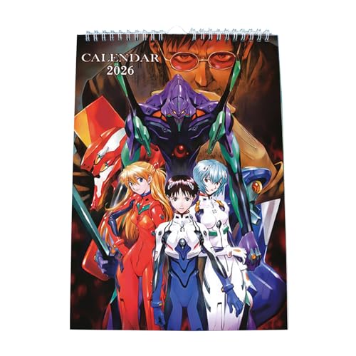 新世紀エヴァンゲリオン カレンダー 2026年 壁掛け アニメデザイン オフィス ホーム用 装飾 萌えアイテム 新年 クリスマス お正月 プレゼント 13ページ 21x29.6cm