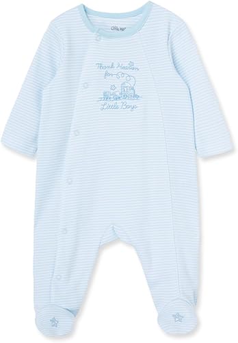 Little Me Ropa para bebé niño de 100% Algodón sin etiquetas que pican, mameluco con pies para dormir, de prematuro a 9 meses