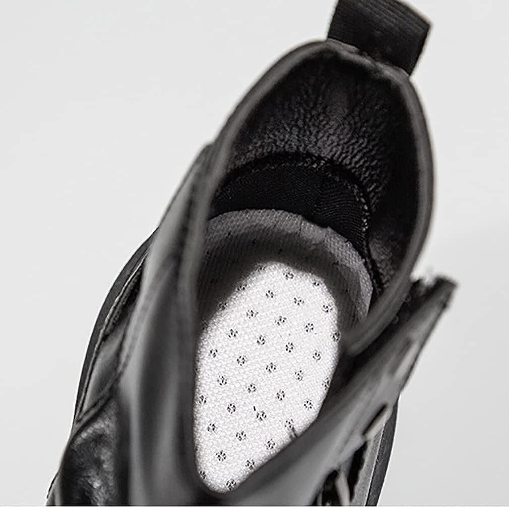 [Morydovs] メンズ ブーツ ワークブーツ ショートブーツ マーティンブーツ 革靴 靴 ハイカット ジッパー PUレザー 厚