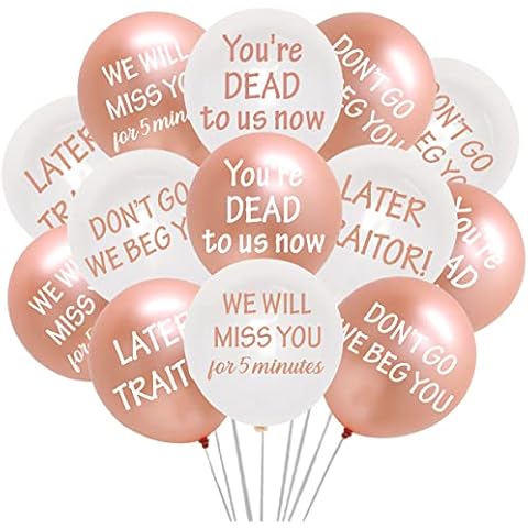 48 Pieces Office Leaving Balloons Office Leaver Party Supplies Coworker Going Away Balloons for Retirement Job Change Farewell Party Decorations (Rose Gold) Cover