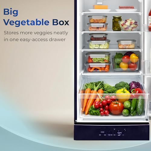 Image of Haier 190L 5 Star Direct Cool Single Door Refrigerator | Inverter Compressor | Fast Ice Making in Just 60 minutes | Large Veg Box| Easy Clean Back (2026, HED-205MFBA-P, Marine Peony, Base Stand)