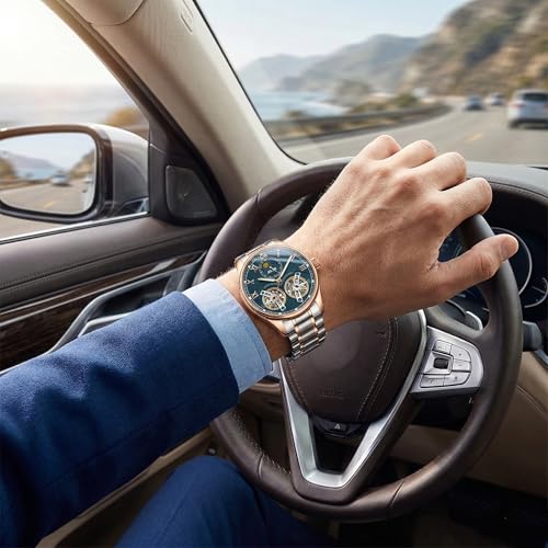 Image of ALIX AL2917 Modern Textured Dial Chronograph Analog Watch Black Strap