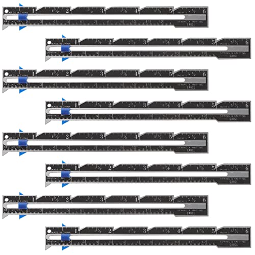VICASKY Quilting Rulers 12pcs Sewing Gauge Sewing Measuring Tool Sliding Gauge Measuring Sewing Tool Fabric Quilting Ruler for Sewing Crafting Marking Button Holes Sewing Ruler