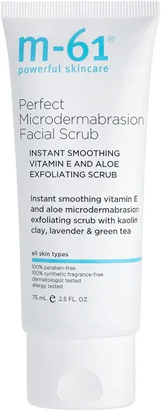 m-61 Perfect Microdermabrasion Facial Scrub | Instant Smoothing, Exfoliating Scrub With Vitamin E, Kaolin Clay, Aloe, 2.5 Fl Oz