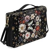 Coldinair Custom Bible Case Butterfly Floral Bible Cover for Women Large Capacity Bible Case PU L...