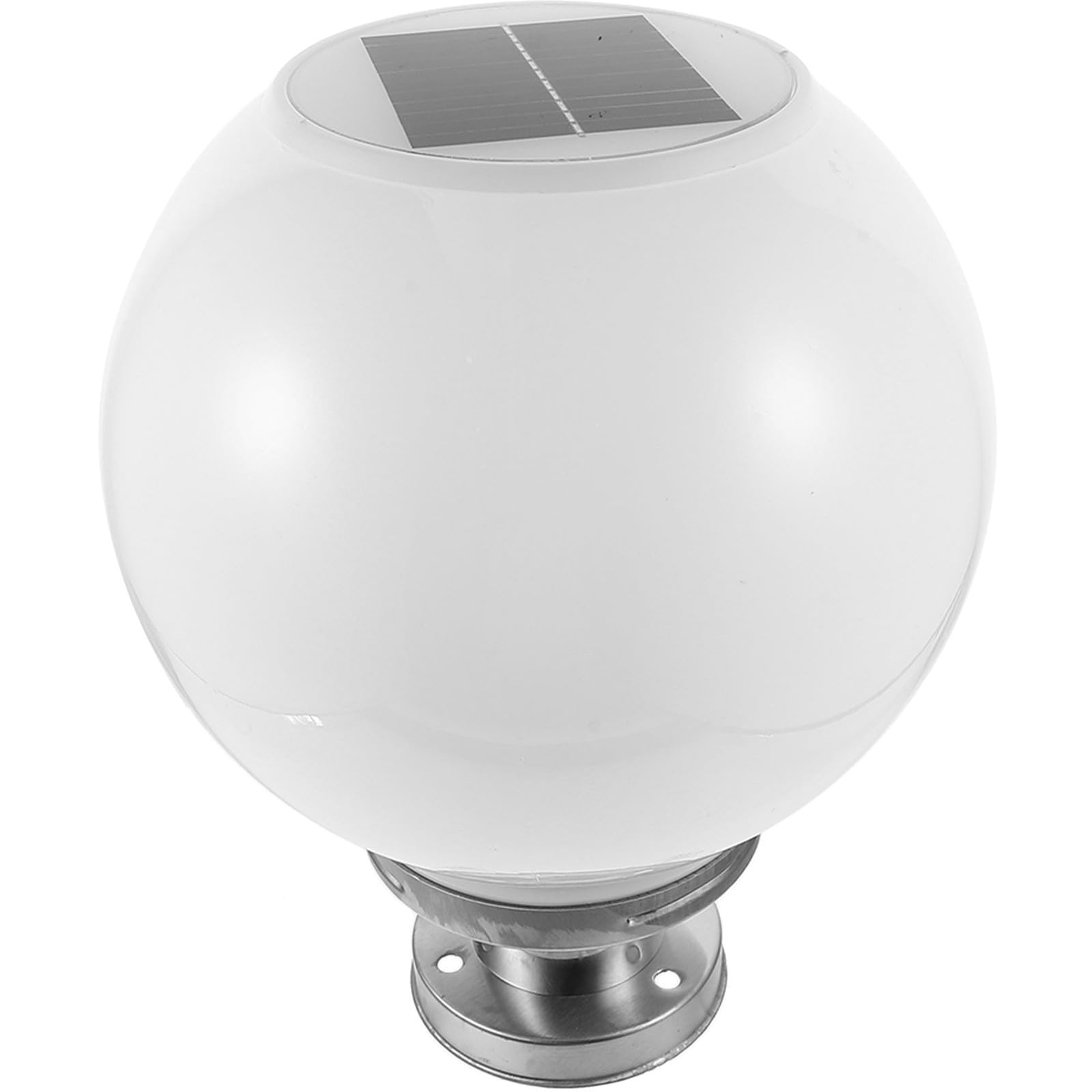 Luce Solare da Esterno a Sfera Bianca, Lampada in Plastica per Muro
