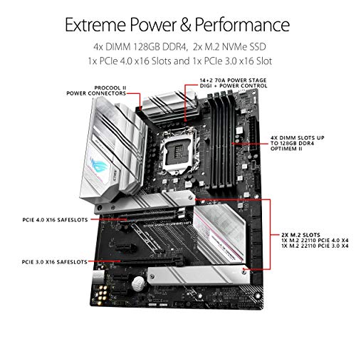 Image of ASUS ROG Strix B560-A Gaming WiFi LGA 1200 (Intel 11th /10th Gen) ATX Motherboard (PCIe 4.0, 8+2 Power Stages, Two-Way Noise Cancelation, WiFi 6, 2.5 Gb LAN, 2xM.2 Slots, USB 3.2 Gen 2x2 USB Type-C)