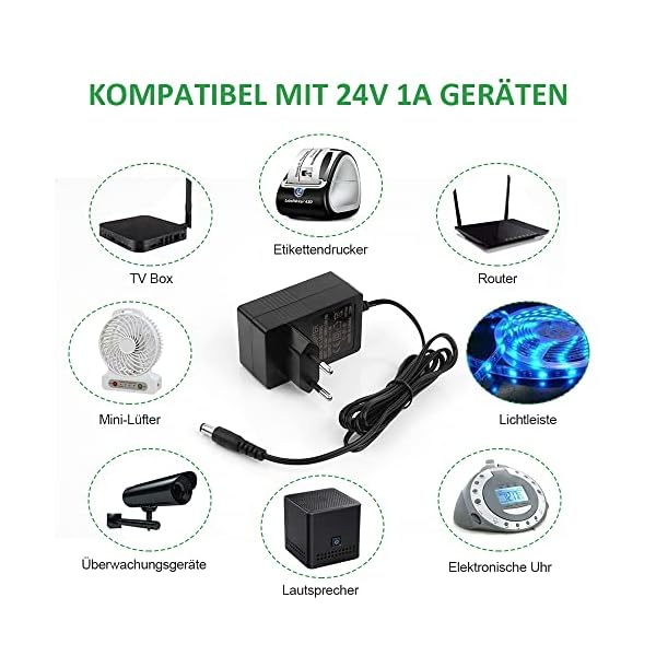 Netzteil 24V, Steckernetzteil 24v Universal AC/DC Netzadapter Transformator, Switching Adapter 100-240v 50-60hz für… – Bild 8
