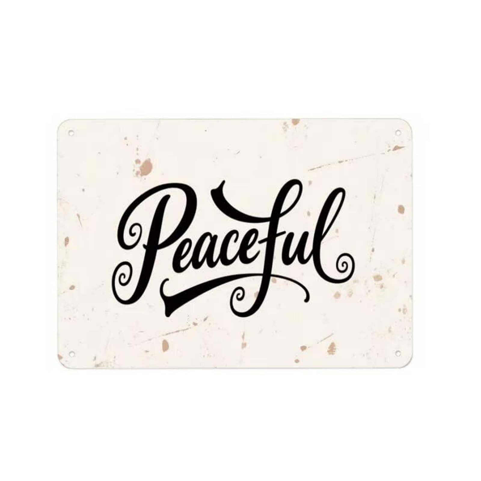 NWPNLXEA Peaceful Sign Vintage Tin Sign Calming Wall Decor for Home Office Spa Bedroom Zen Quote Relaxing Room Art (8 X 12 inch)