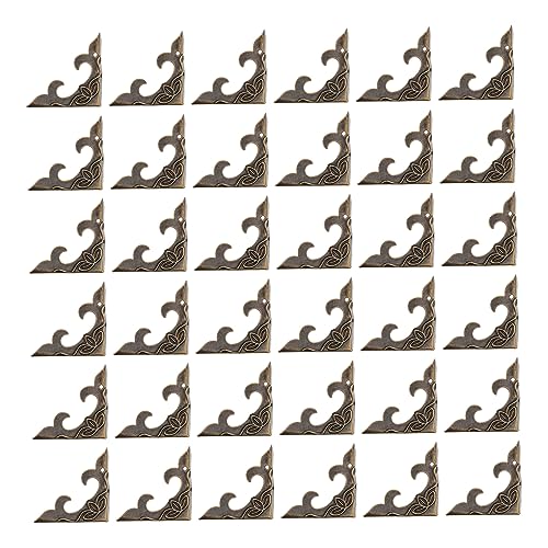 NUOBESTY 40pcs Antique Book Corner Protectors Decorative Covers for Scrapbooking Photo Albums and Boxes Easy Installation and Damage Prevention