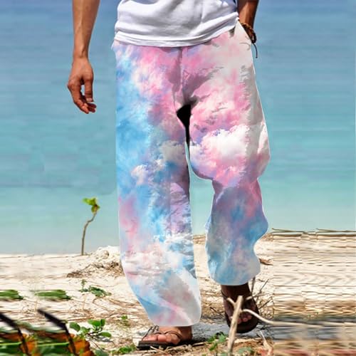 Tie Dye Lounge Pajama Pants For Men Baggy Stretchy Waisted Hip Hop Sweatpants Wide Leg Drawstring Highstreet Trousers2