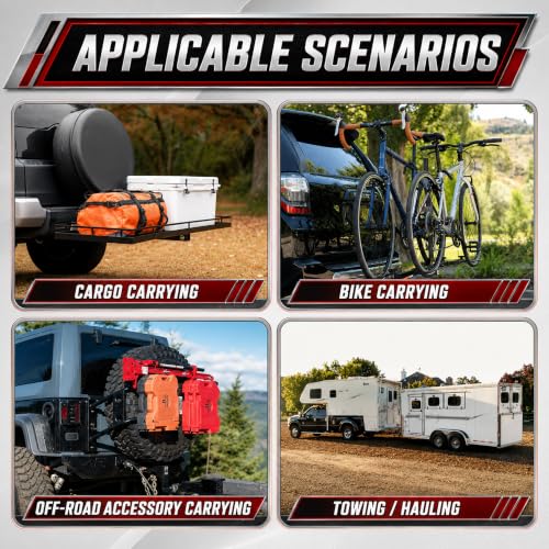 Image of TYT Trailer Hitch Tube Extender for 2 inch Receiver, 7 inch Extension Length, with 5 /8 inch Pin and Clip, 3500 lbs GTW