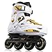 MAMU Roller Hockey Patines Patines Junior Patines En Línea para Adultos Patín para Niños Niñas Adolescentes Mujeres,White Gold,44EU