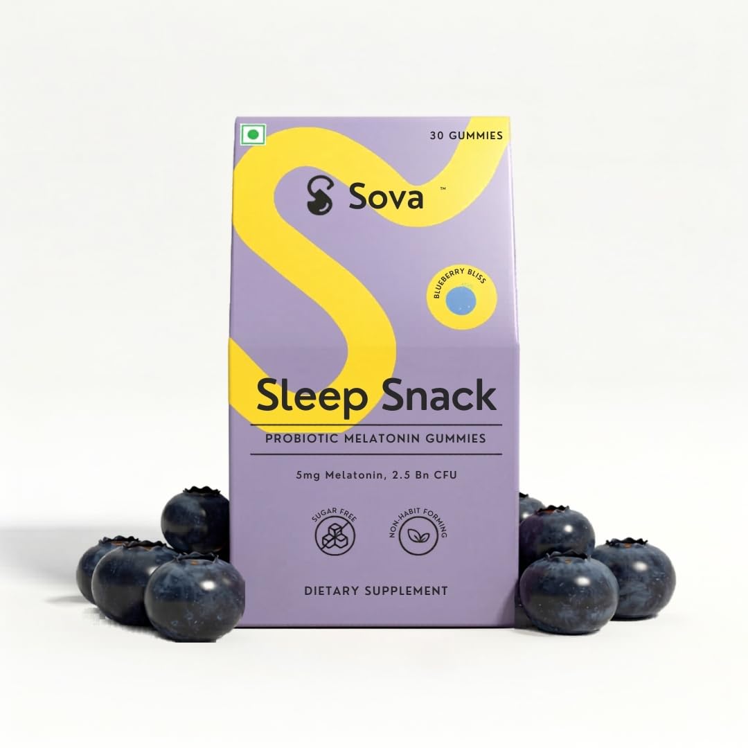 Sova Sleep Snack | Sugar Free Probiotic Melatonin Gummies | Deep Sleep | Relaxation & Stress Relief | Fall Asleep Faster | 5mg Melatonin | 2.5 Billion CFU | 30 Vegan Gummies | Non Habit Forming-image-17