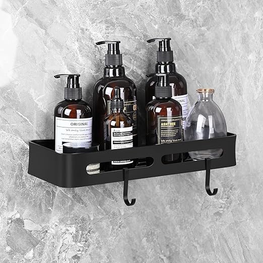 Lamok Self-Adhesive Wall Mounted Bathroom Shelf with Hooks & Towel Holder - Multi Purpose Rack for Bathroom Accessories (Side Shelf, Pack of 1) (B0D96CWTVL) Amazon Price History, Amazon Price Tracker