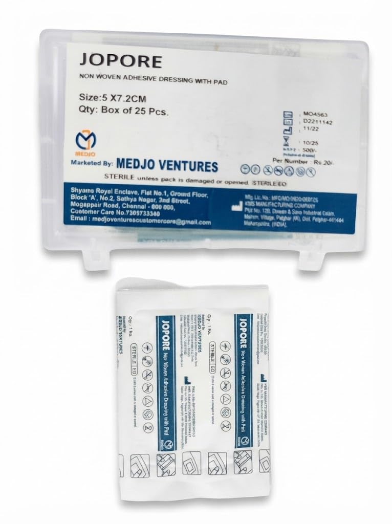 JOPORE NON WOVEN ADHESIVE DRESSING WITH PAD SIZE : 5 X 7.2CM ( PACK OF 15) — Amazon image 2