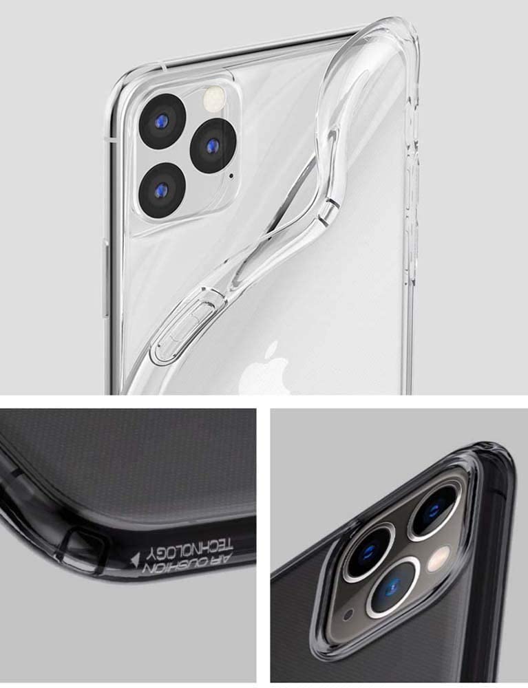 Funda trasera de silicona transparente para teléfono, ultrafina, todo incluido, a prueba de golpes, para Apple iPhone 11