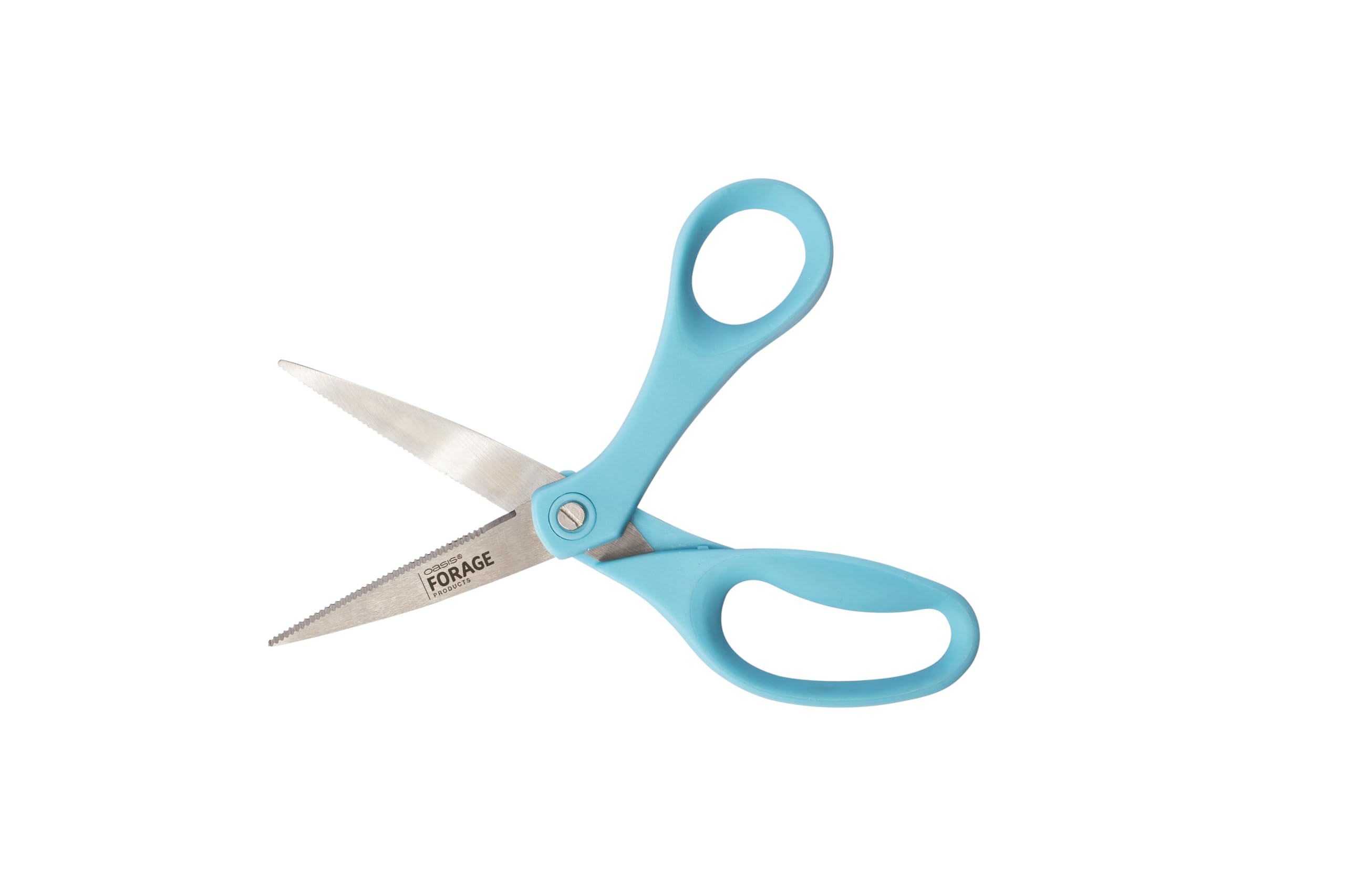 OASIS Forage Precision-Cut Floral Stem Shears | Stainless Steel Serrated Double Walled Blades | Bright Blue Ergonomic Handle