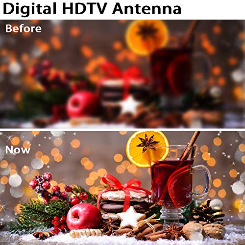 Christmas Amplified HD Digital Antenna up to 280 Miles Range,Indoor Outdoor TV Antenna with 36ft Coaxial Cable Support 4K 1080p and All TV's -Smart Amplifier Signal Booster for Local Channels