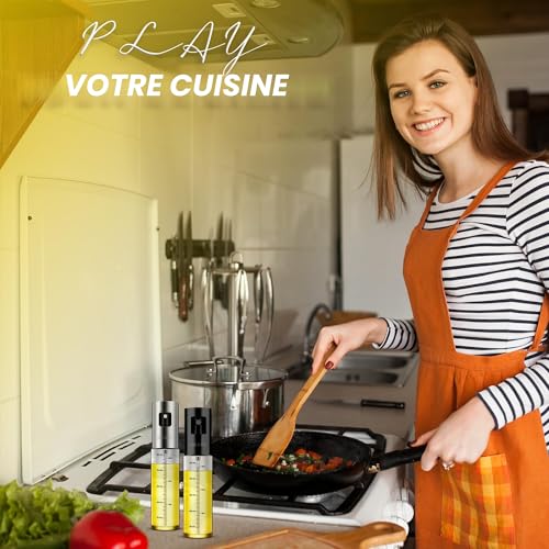 CREADY Lot de 2 bouteilles d'huile de cuisine 100 ml Distributeur d'huile pour friteuse à air – vue 7
