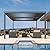 PURPLE LEAF Louvered Pergola 12' x 12' Outdoor Full Aluminum Pergola with Adjustable Rainproof Roof Modern Retractable Patio Hardtop Gazebo for Deck Backyard Garden Slate Grey